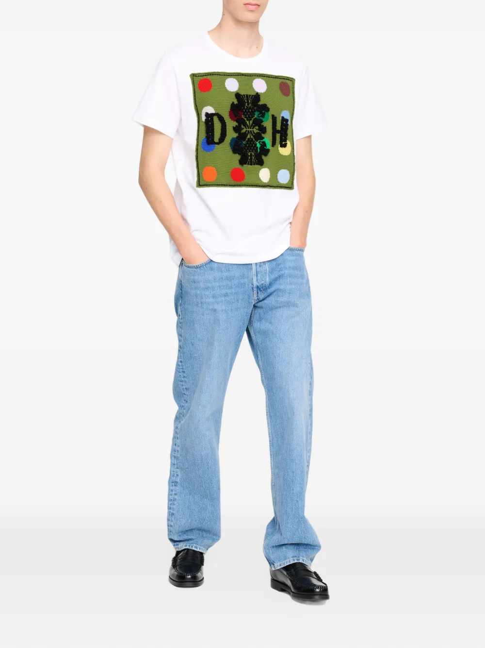 Barrie x Damien Hirst The Spots T-shirt met logopatch Wit