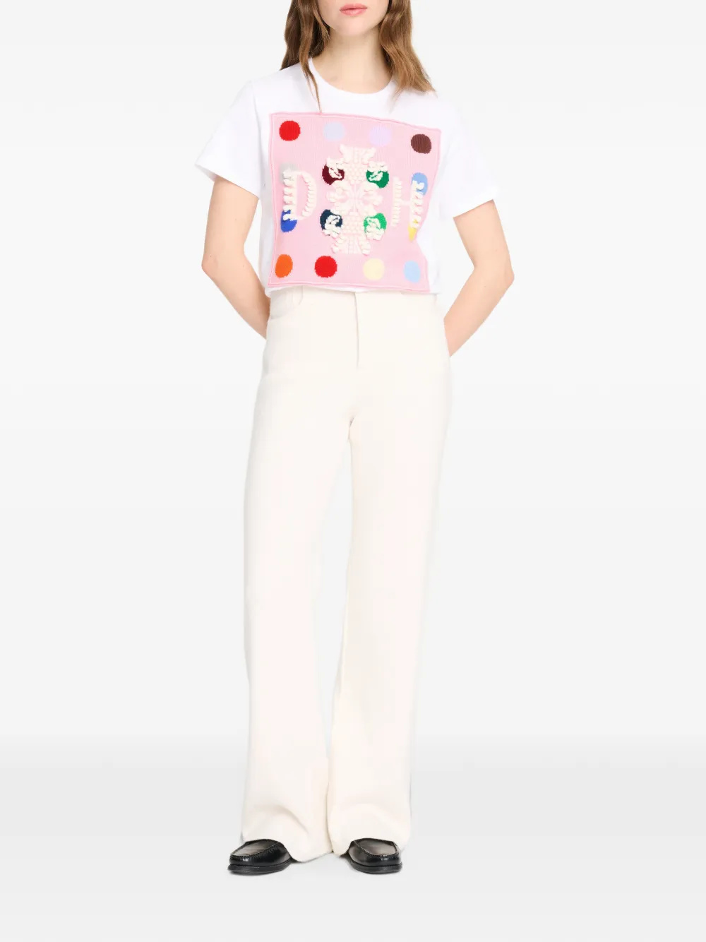 Barrie x Damien Hirst The Spots T-shirt met logopatch Wit