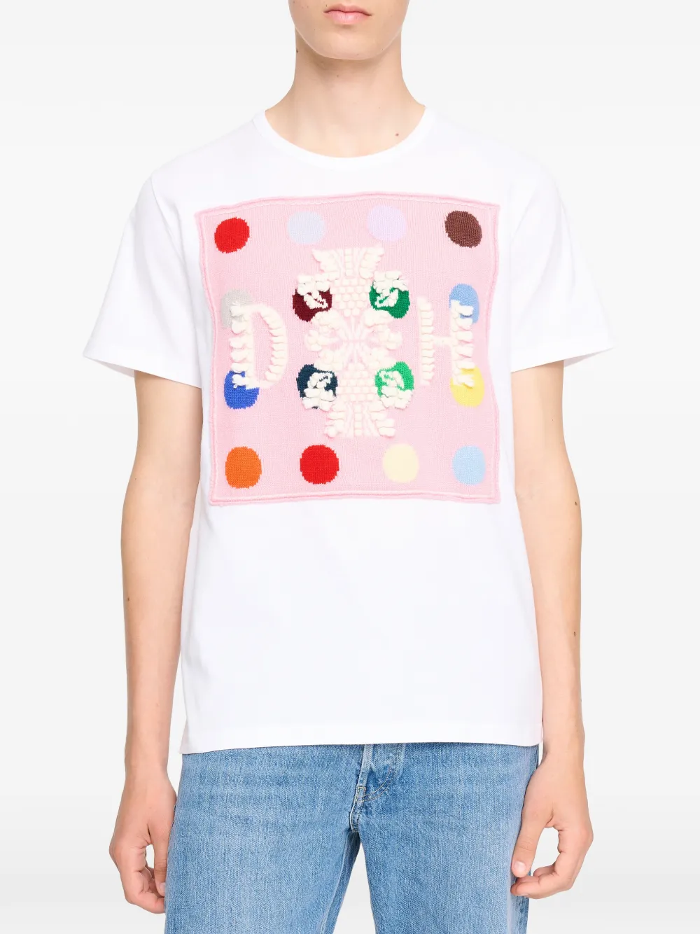 Barrie x Damien Hirst The Spots T-shirt met logopatch Wit