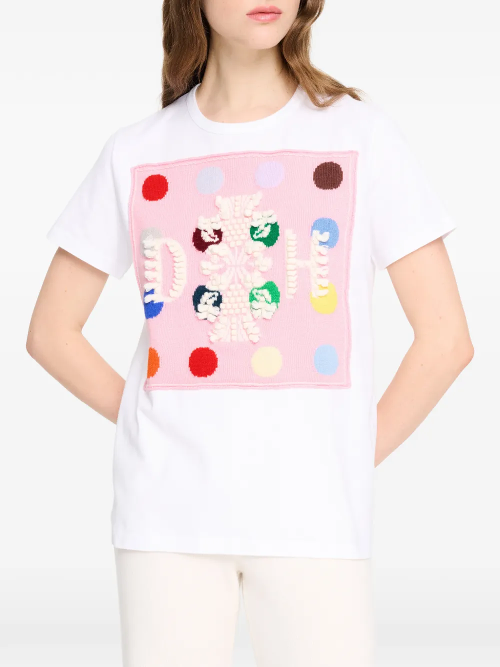 Barrie x Damien Hirst The Spots T-shirt met logopatch Wit