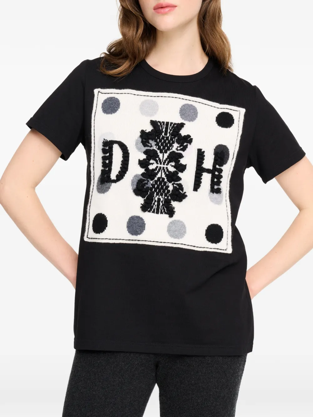 Barrie x Damien Hirst The Spots T-shirt met logopatch Zwart