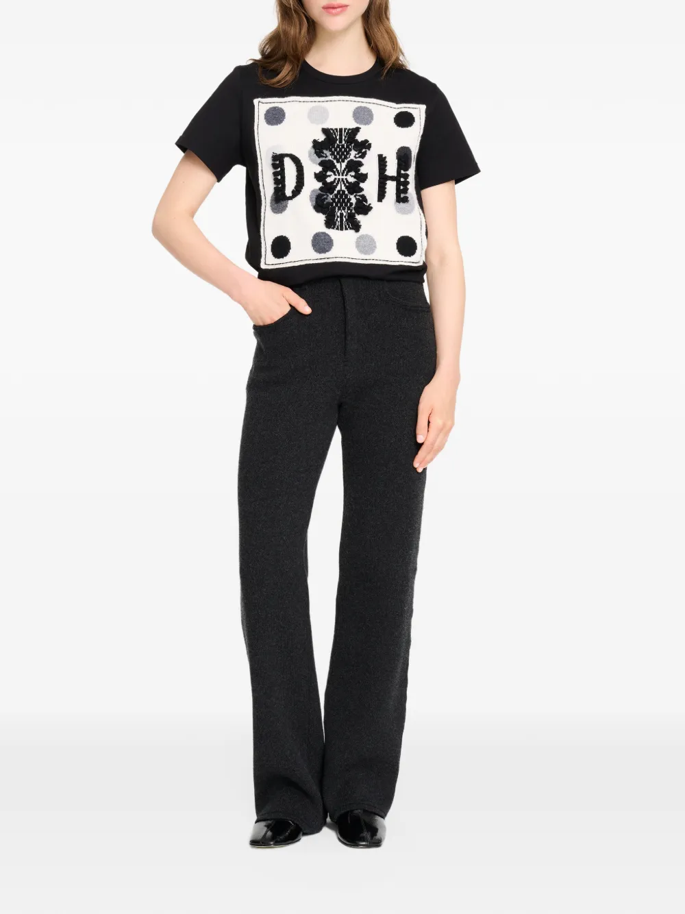 Barrie x Damien Hirst The Spots T-shirt met logopatch Zwart