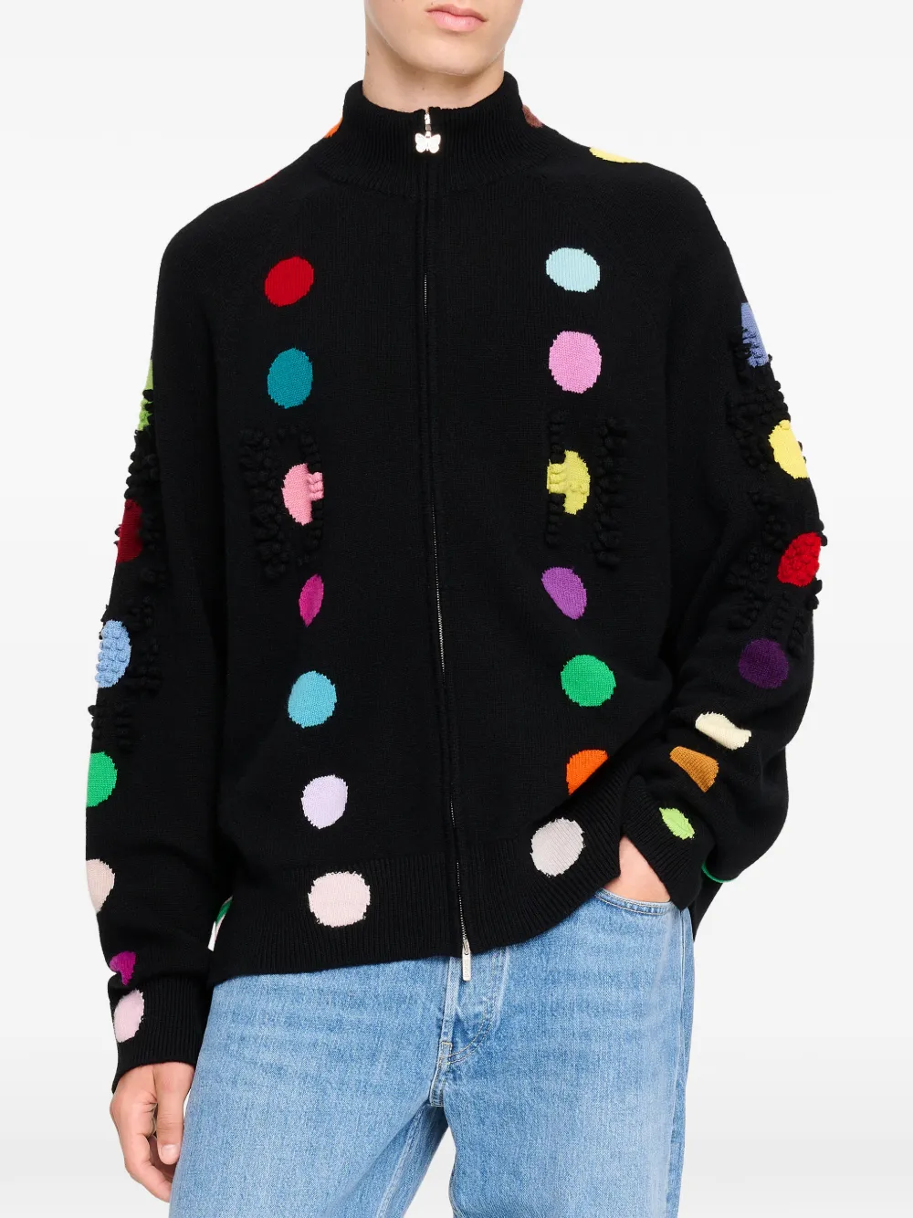 Barrie x Damien Hirst The Spots trui met stippen en vlinderpatch Zwart