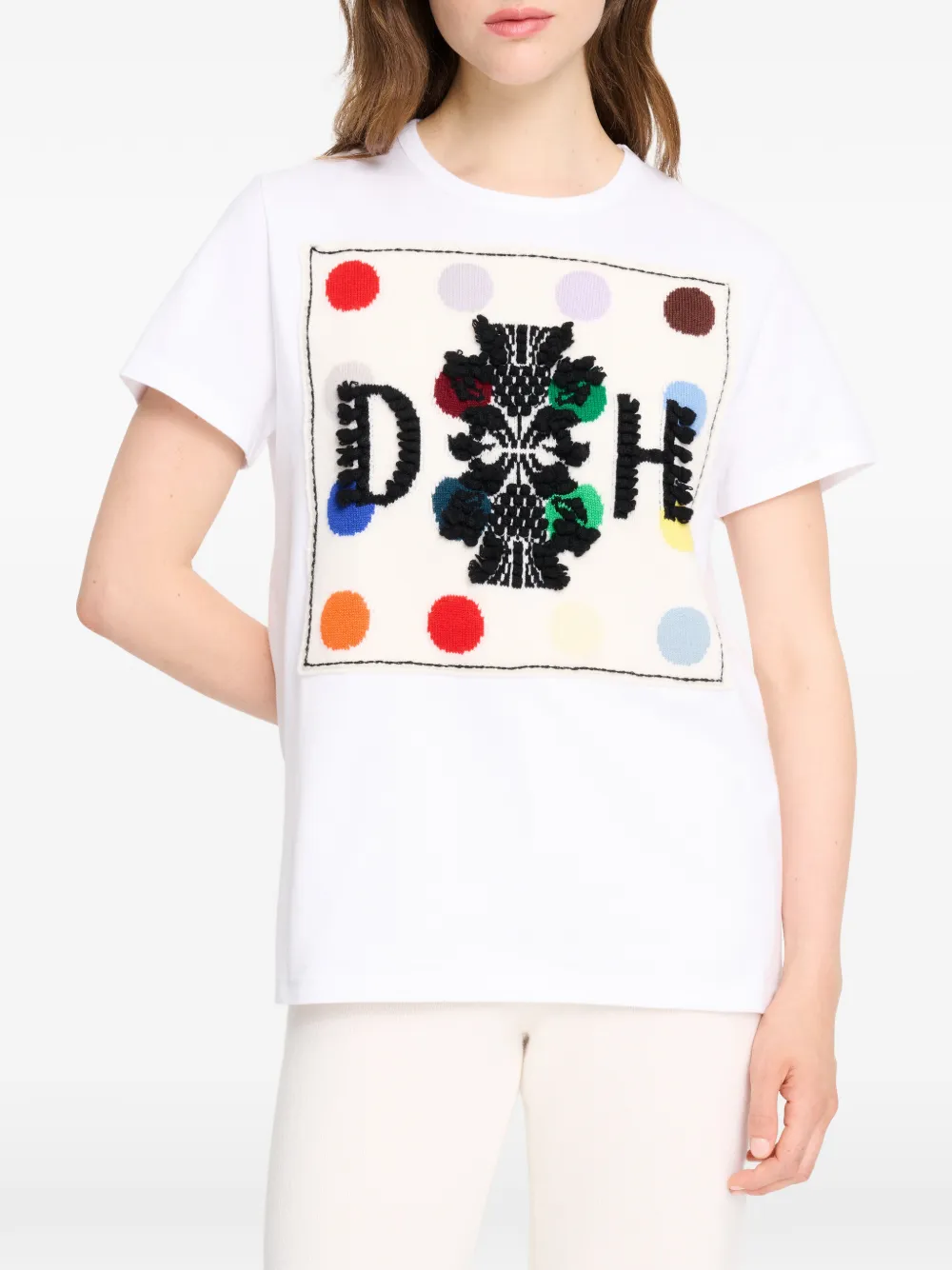 Barrie x Damien Hirst The Spots T-shirt met logo Wit