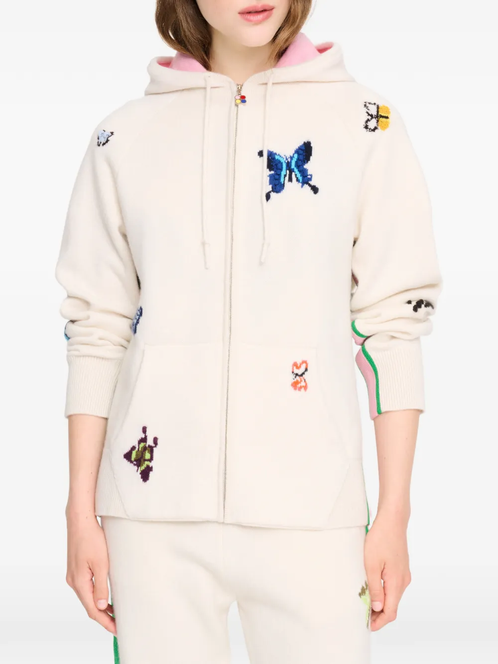 Barrie x Damien Hirst The Butterflies kasjmier hoodie Beige