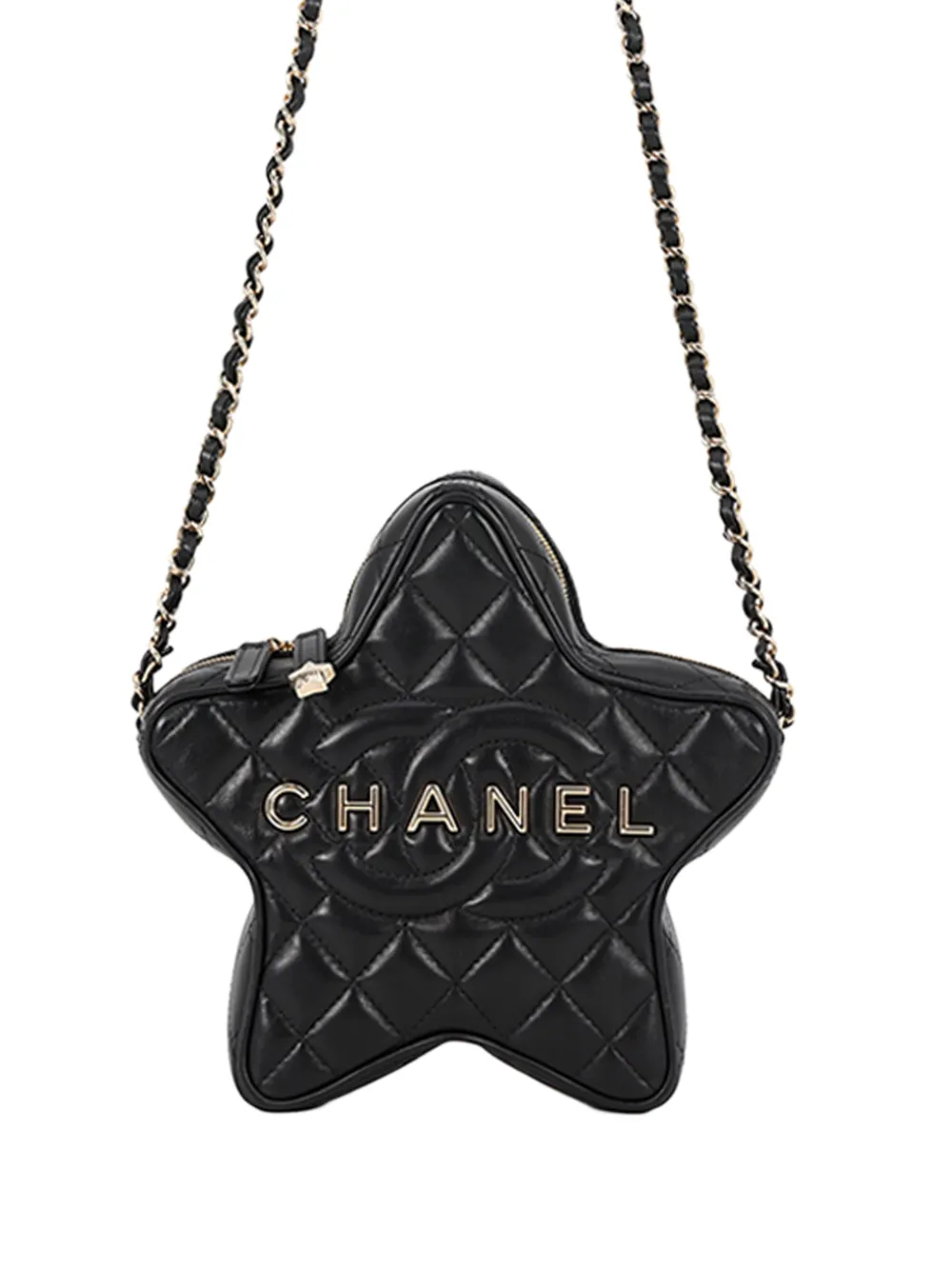 CHANEL Pre-Owned 2021-2026 Quilted Lambskin Walk Of Fame Star crossbody bag - Nero