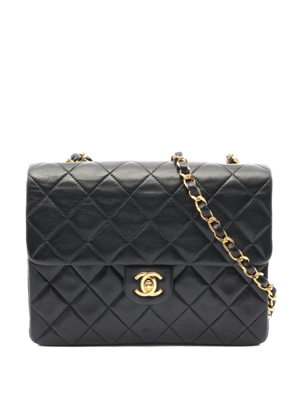 CHANEL Pre-Owned 1991-1994 Small Square Quilted Lambskin Flap crossbody bag - Nero