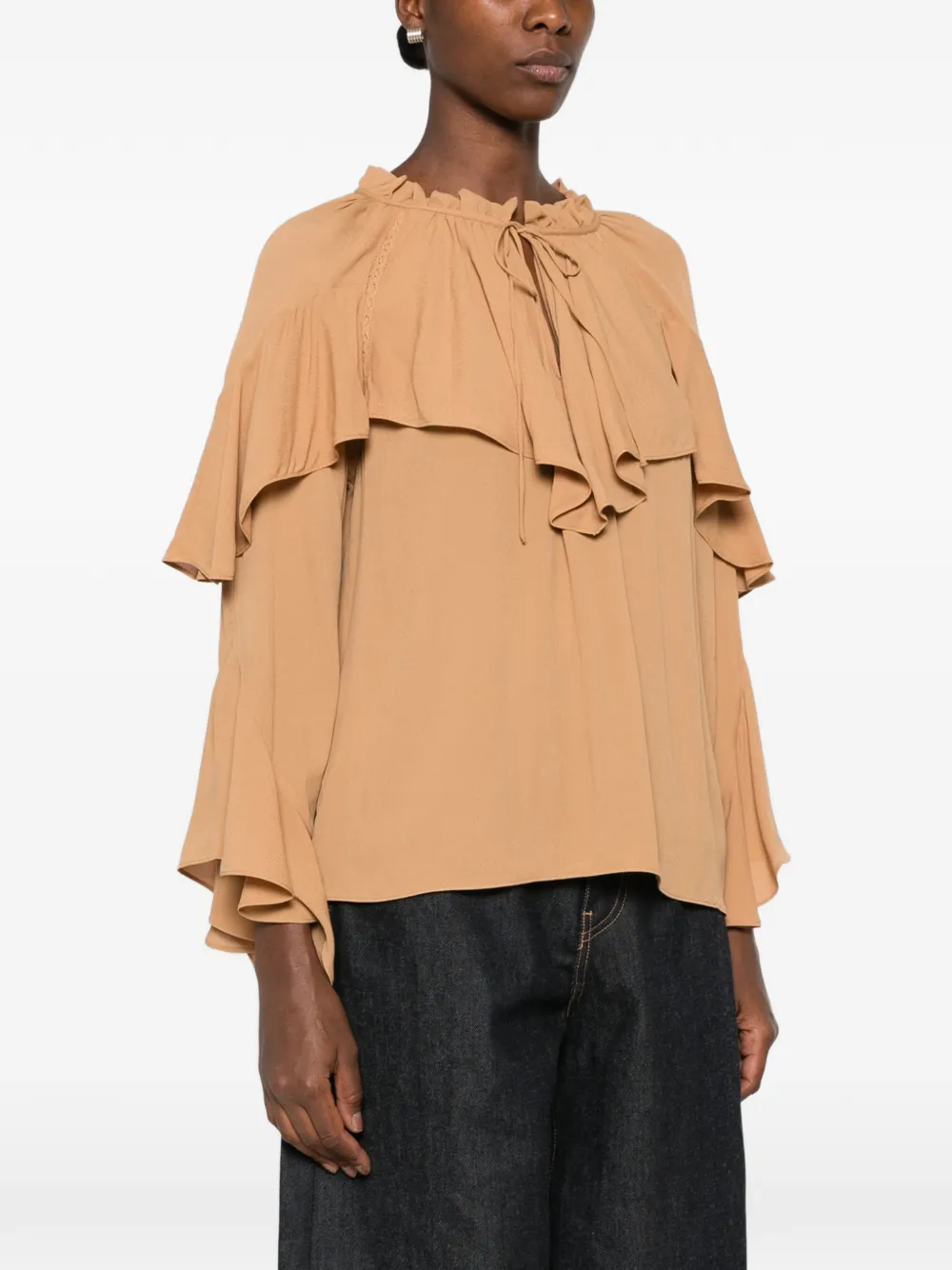 Ba&Sh Betty ruffled tiered blouse Bruin