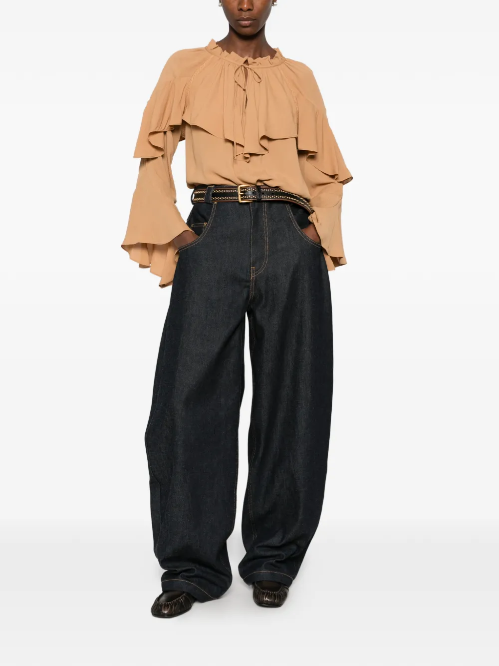 Ba&Sh Betty ruffled tiered blouse Bruin