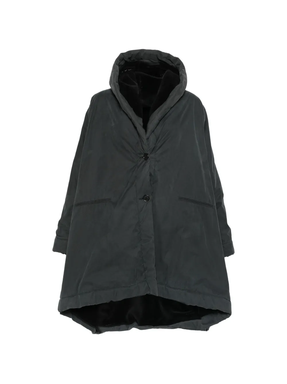 Romeo Gigli Pre-Owned 1990s hooded button-up coat - Black