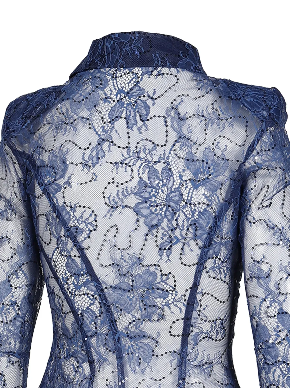 Natasha Zinko Blouska sequin-embellished lace shirt Blauw