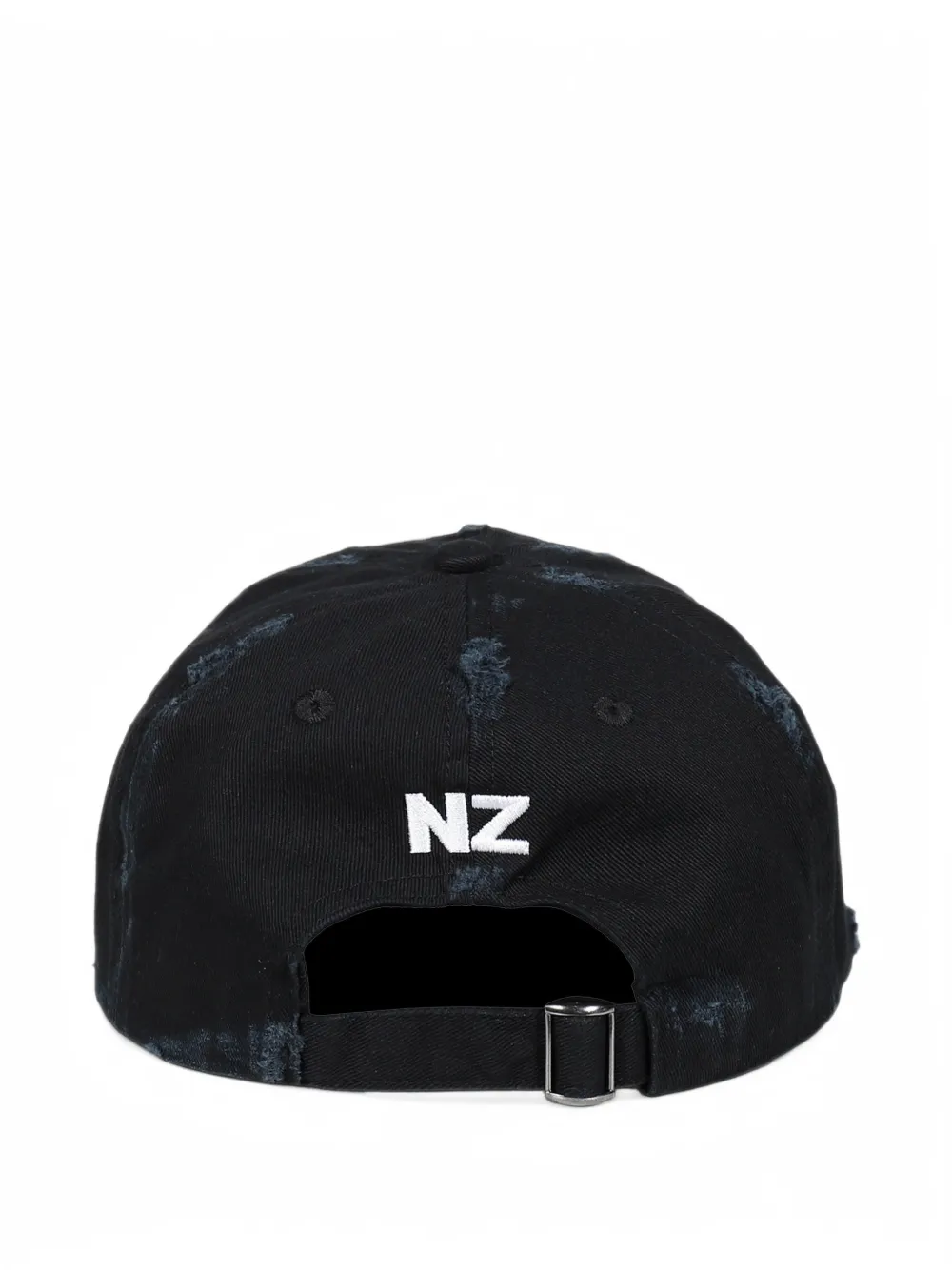 Natasha Zinko Baby Sitter distressed slogan-embroidered cap Zwart