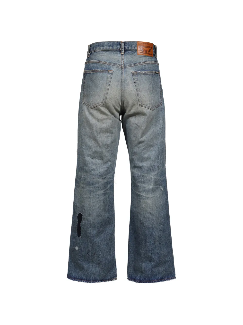 KAMIYA Gerepareerde bootcut jeans Blauw