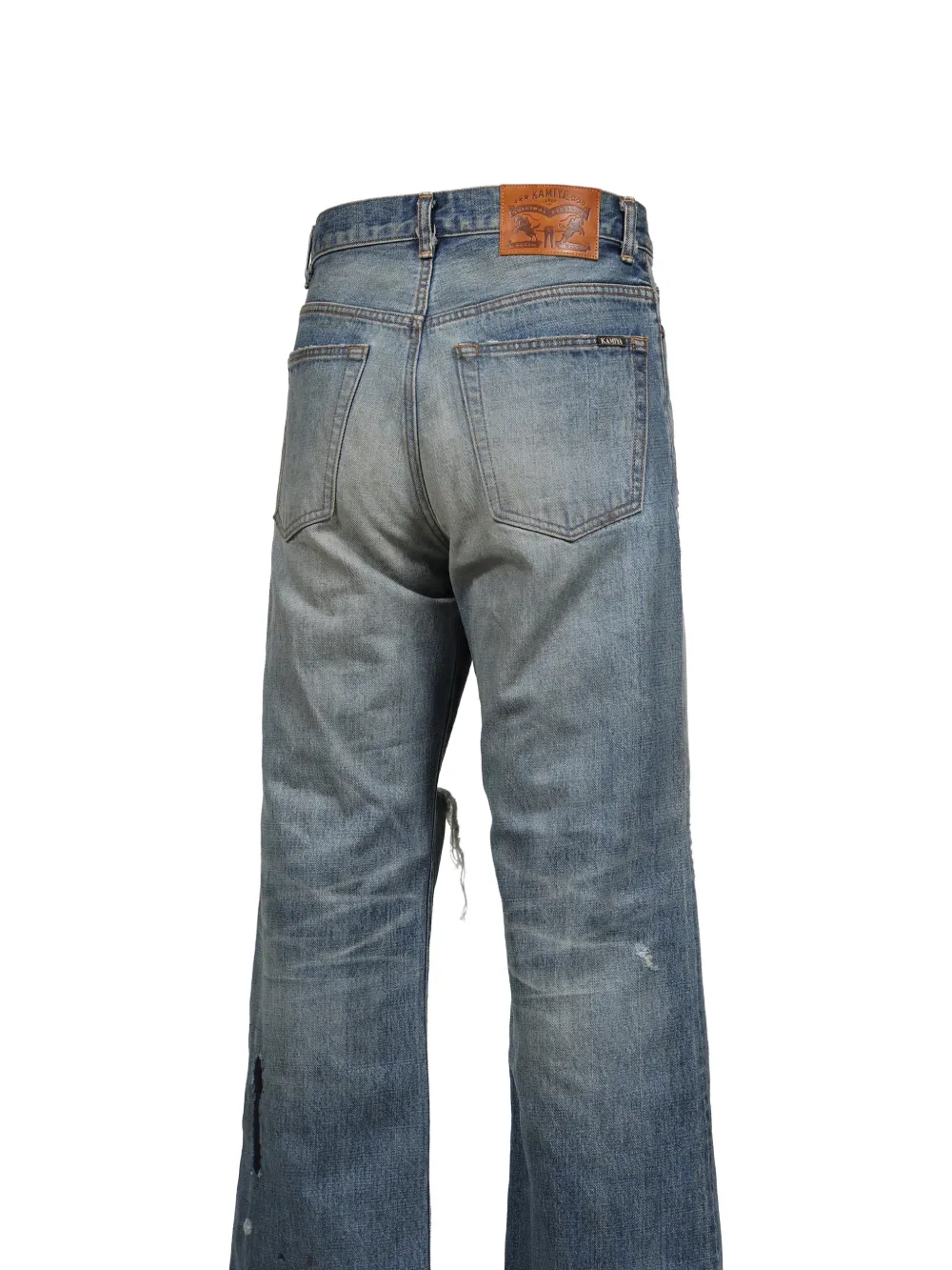 KAMIYA Gerepareerde bootcut jeans Blauw