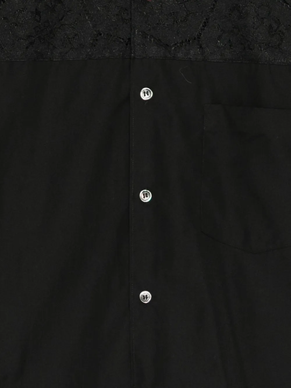 Comme Des Garçons lace-panelled shirt Zwart