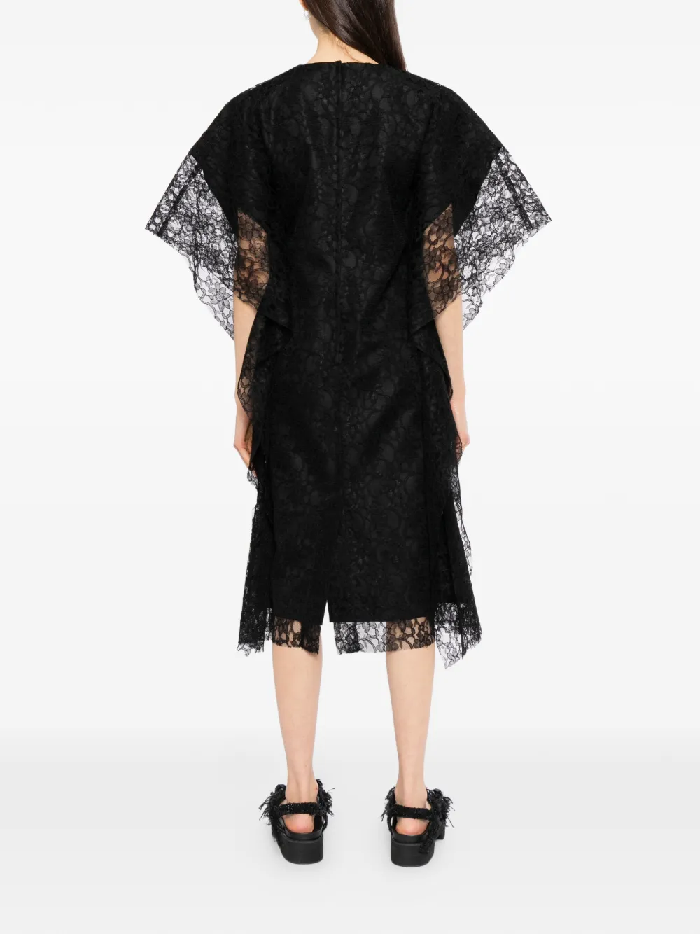 Comme Des Garçons lace midi dress Zwart
