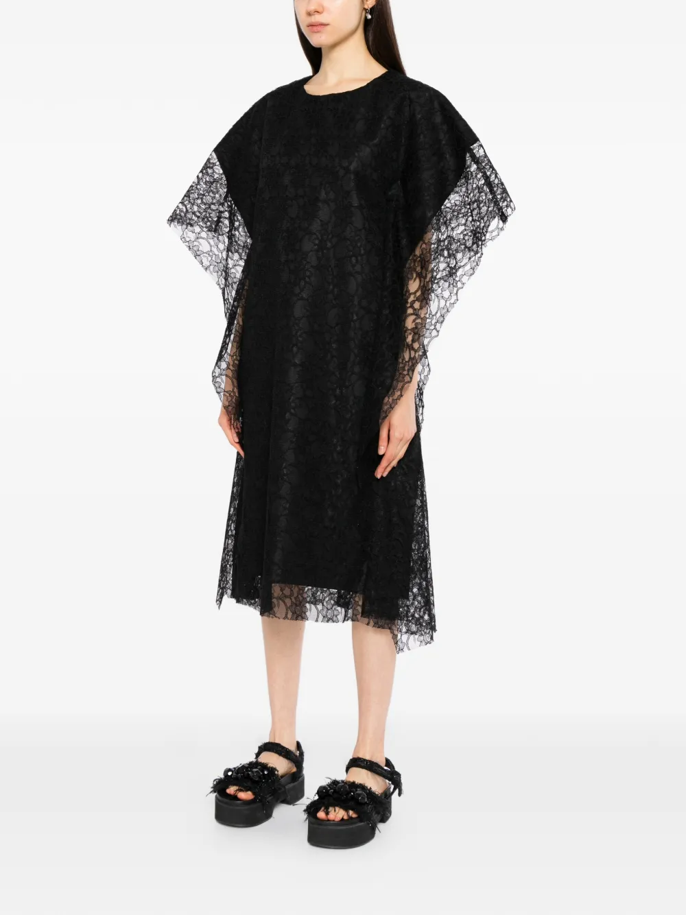 Comme Des Garçons lace midi dress Zwart