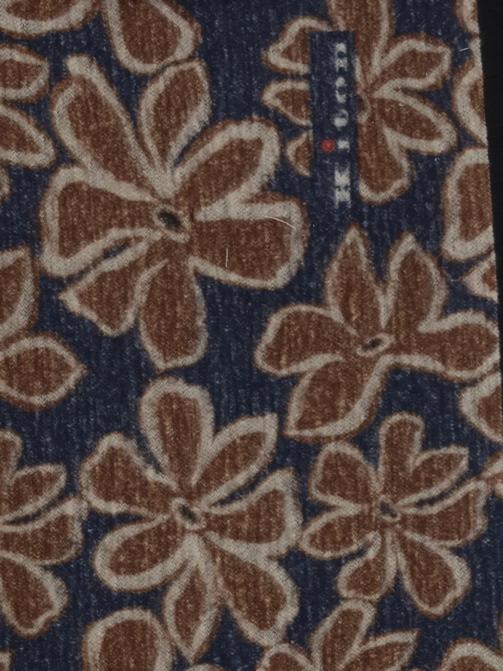 Kiton floral-print silk scarf Blauw