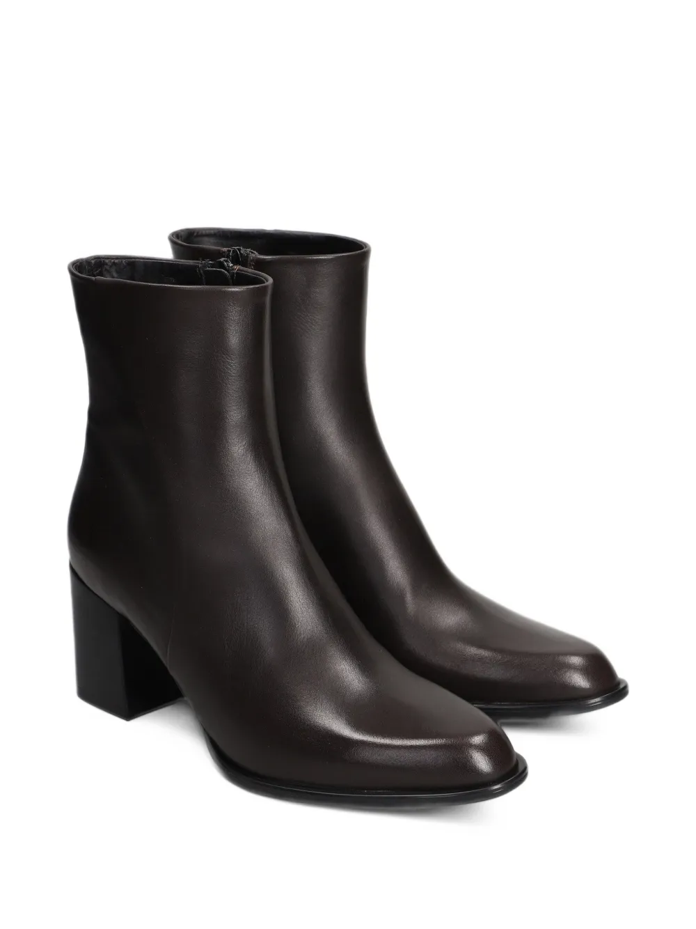 Evaluna square-toe ankle boots - Marron