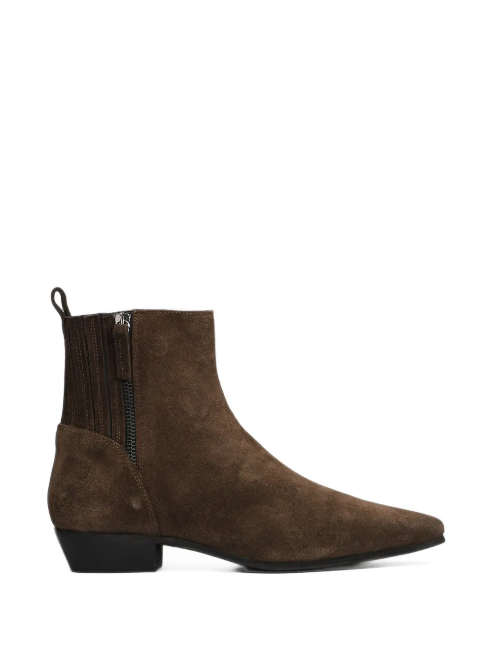 Evaluna suede pointed-toe ankle boots - Marron