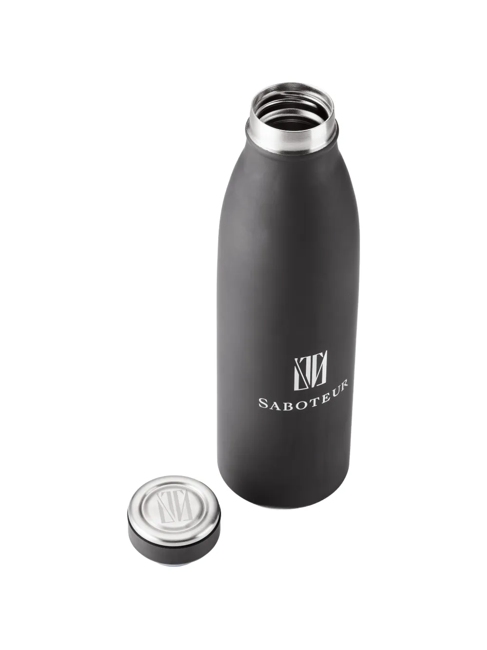 SABOTEUR Urban logo-print water bottle Zwart