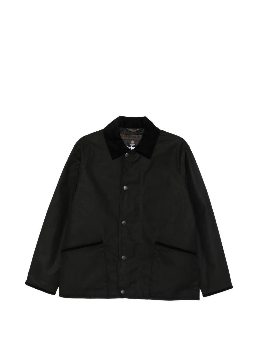 Barbour Liddesdale corduroy-collar waxed jacket - Schwarz
