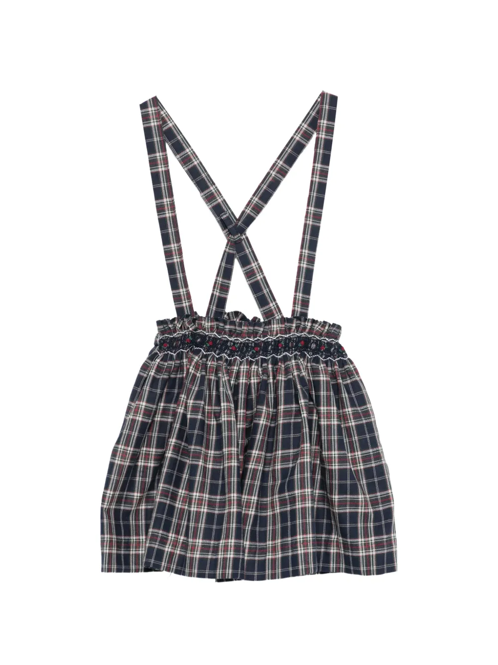 KIDIWI check smocked skirt - Blu