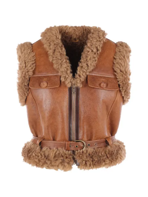 Chloé shearling-trim belted jacket