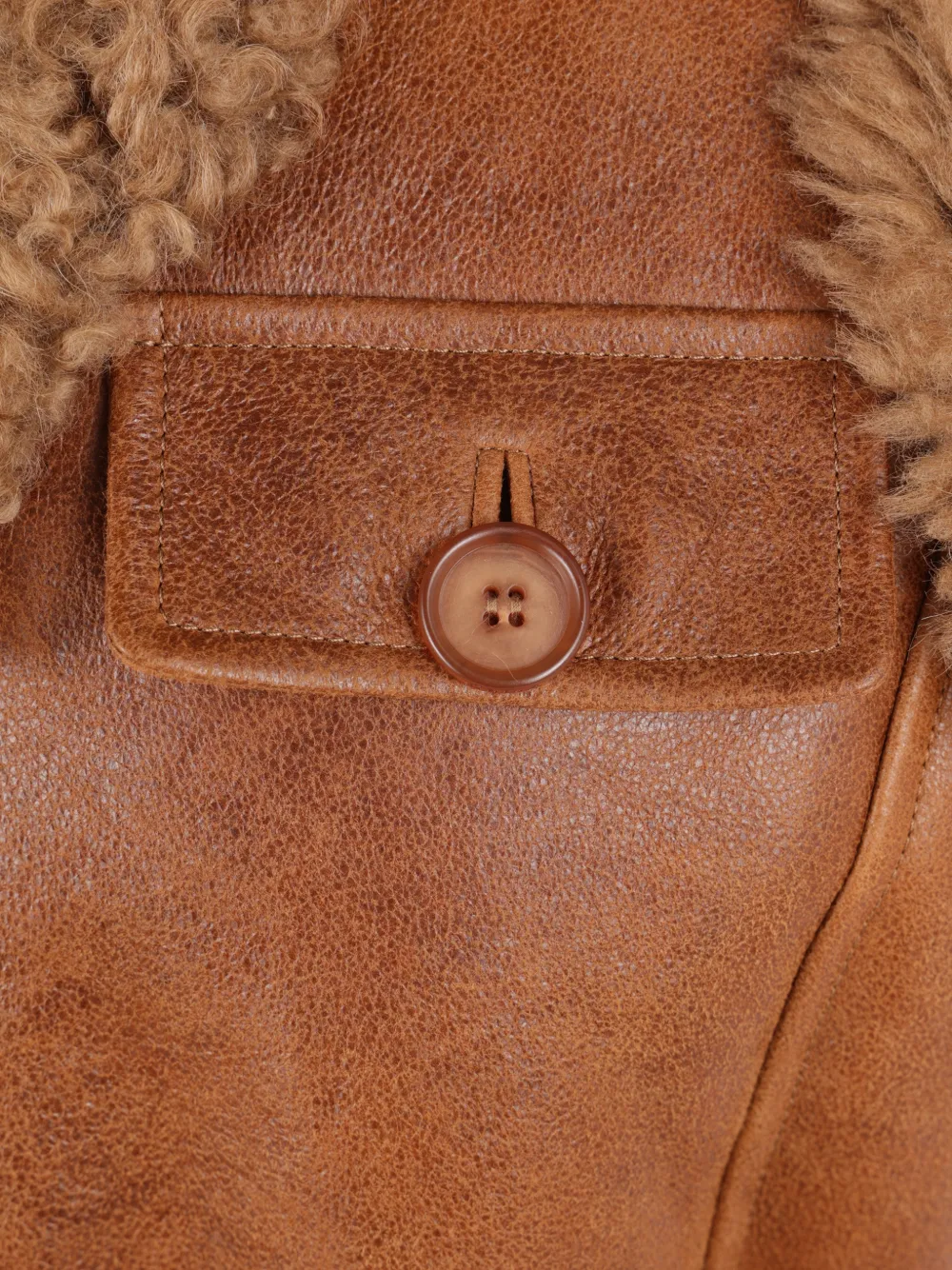 Chloé shearling-trim belted jacket Bruin