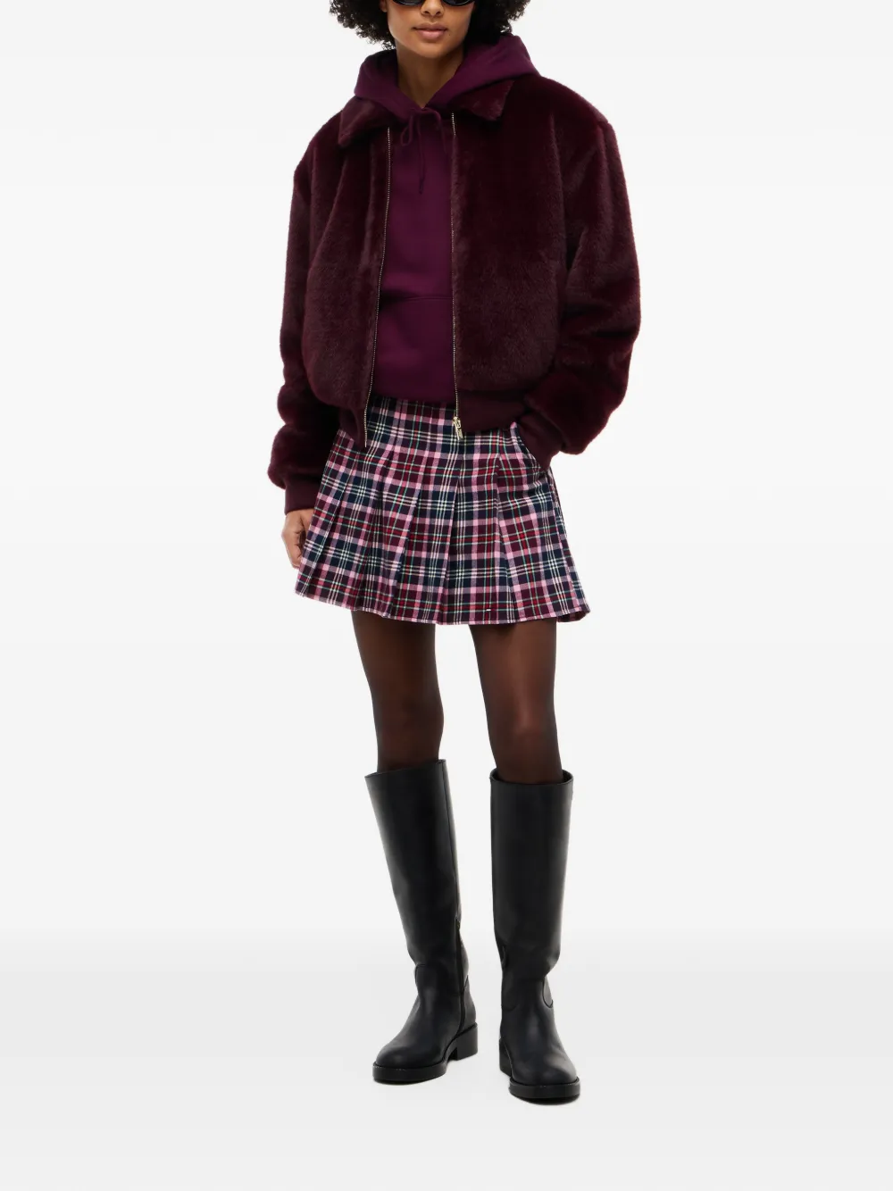 Tommy Hilfiger Mini-plooirok Paars