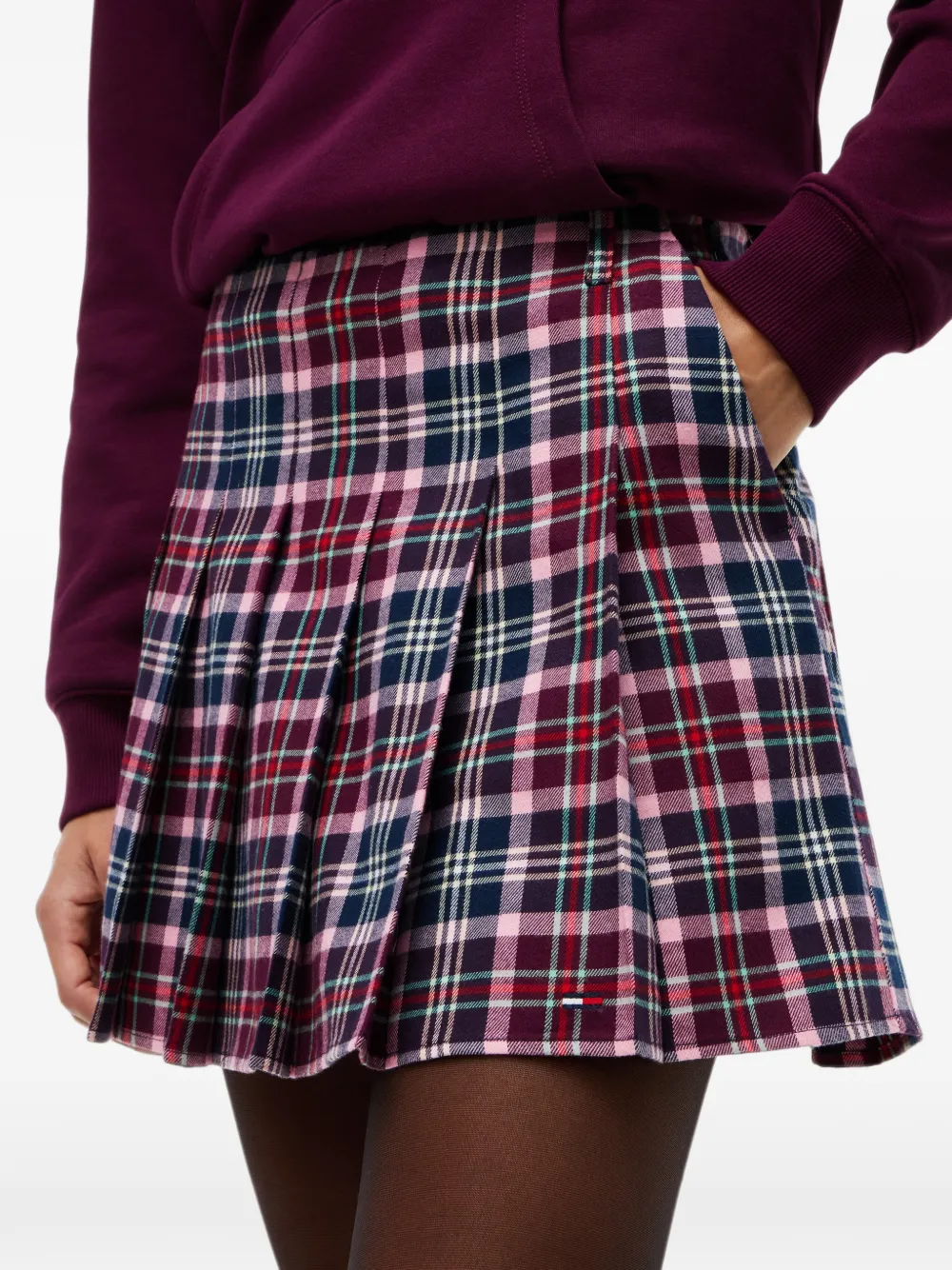 Tommy Hilfiger Mini-plooirok Paars