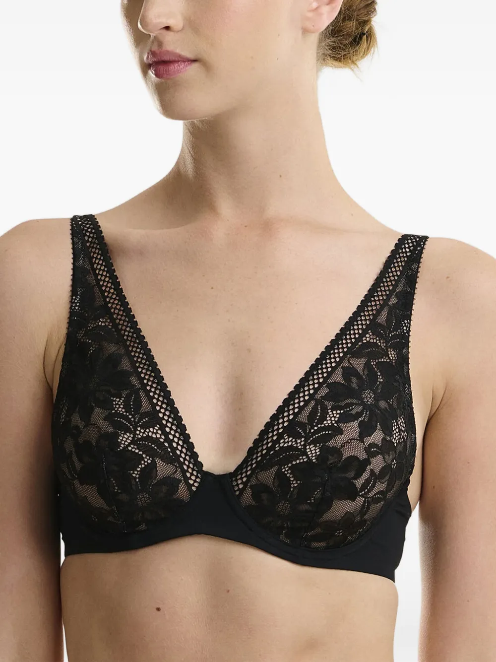 Wolford floral-lace bra Zwart