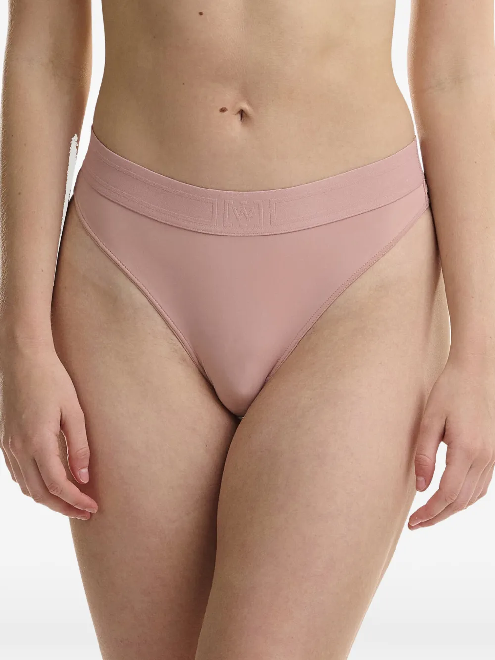 Wolford logo-waistband thong Roze
