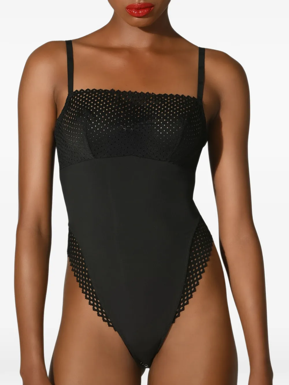 Wolford Romantic Net body met beugel Zwart