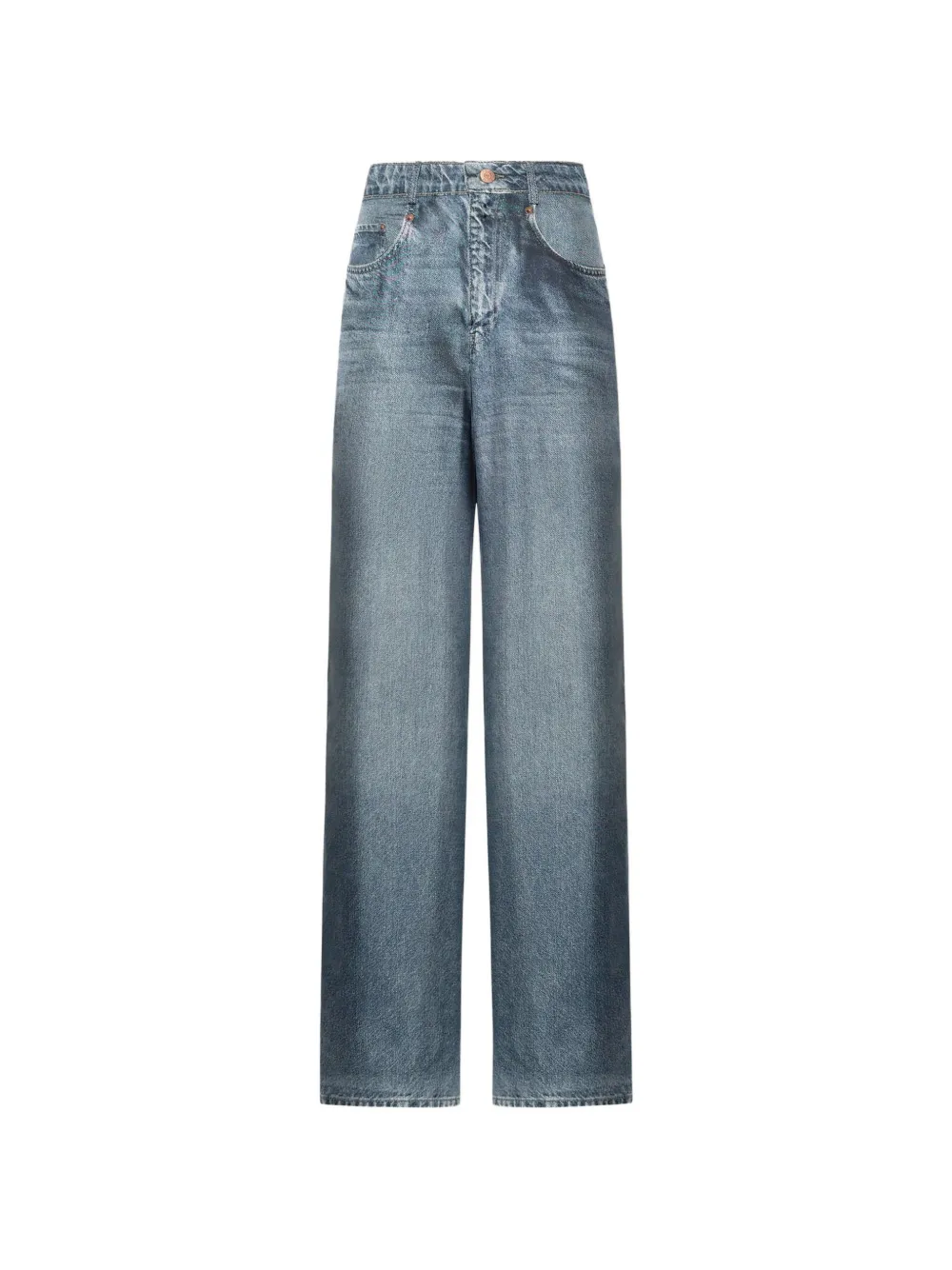 Pierre-Louis Mascia Aloe faux-denim silk trousers - Blau