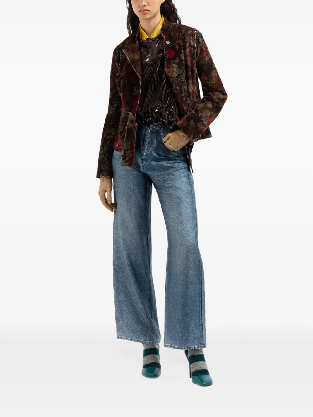 Pierre-Louis Mascia Aloe zijden broek met imitatiedenim-effect Blauw