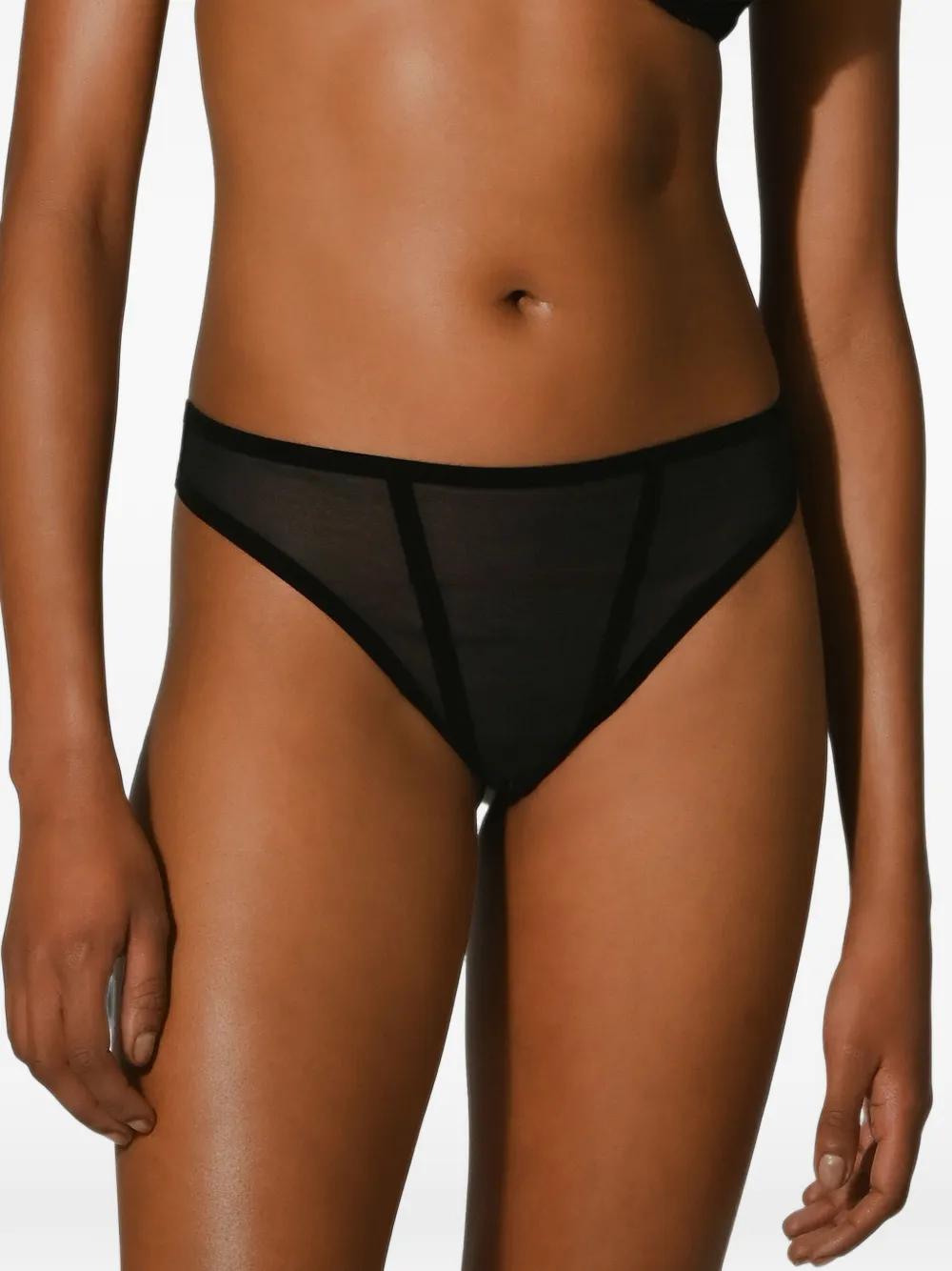 Wolford stretch-mesh thong Zwart