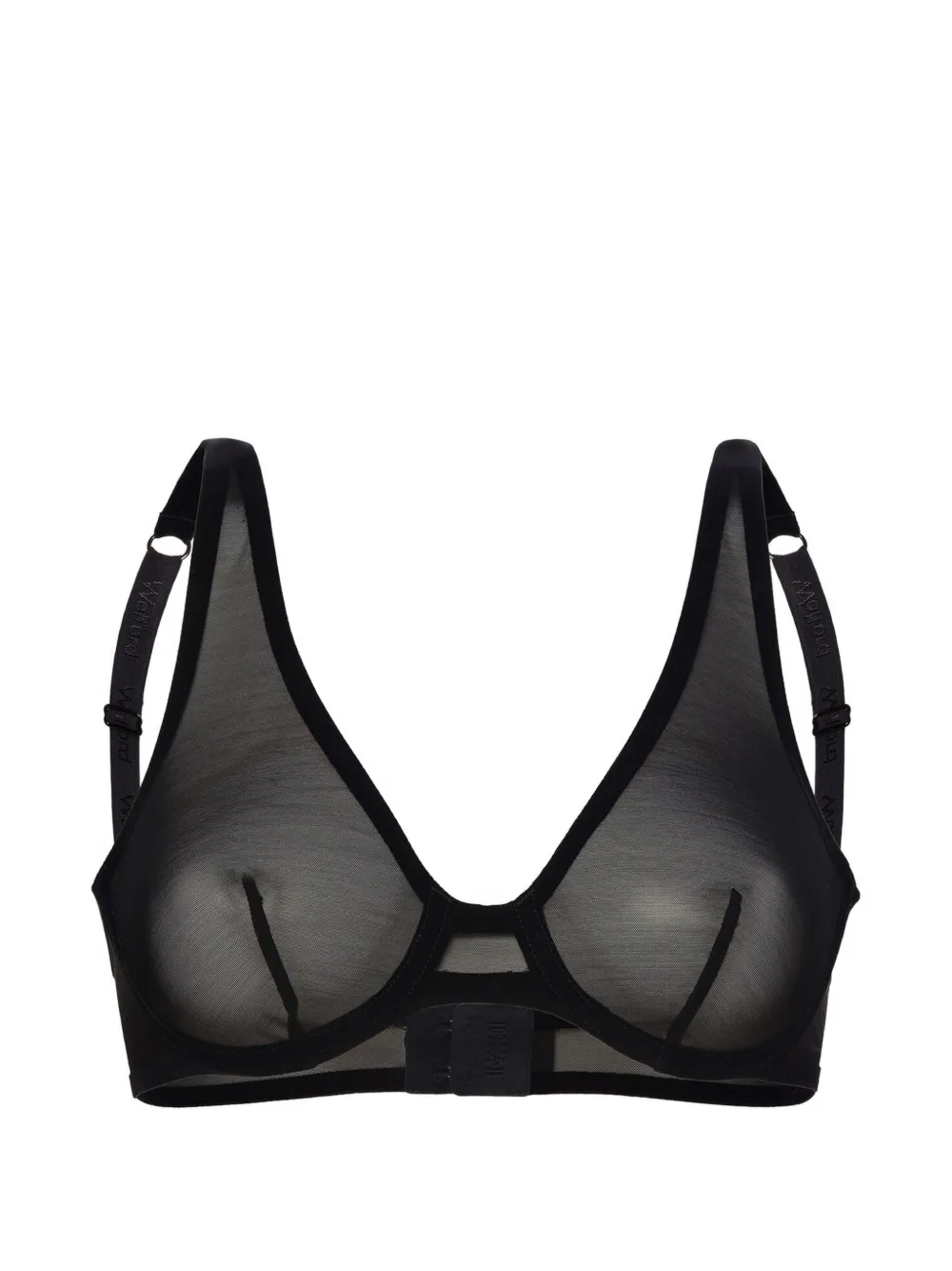 Wolford tulle velvet-trim plunge bra - Schwarz