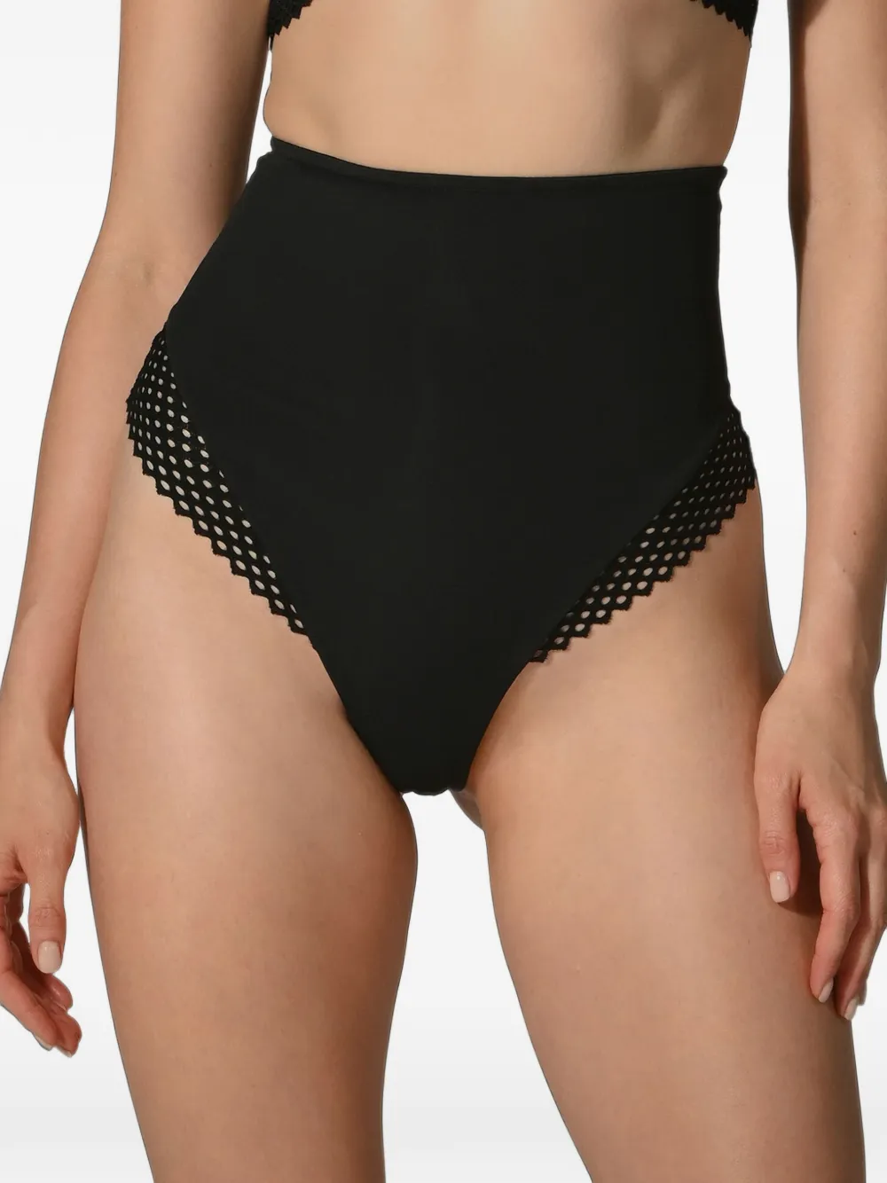 Wolford Romantic Net high-waist slip Zwart
