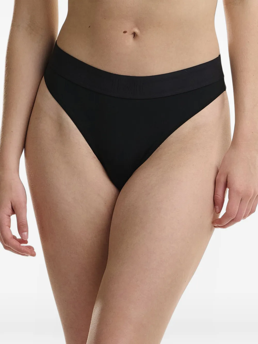 Wolford logo-waistband thong Zwart