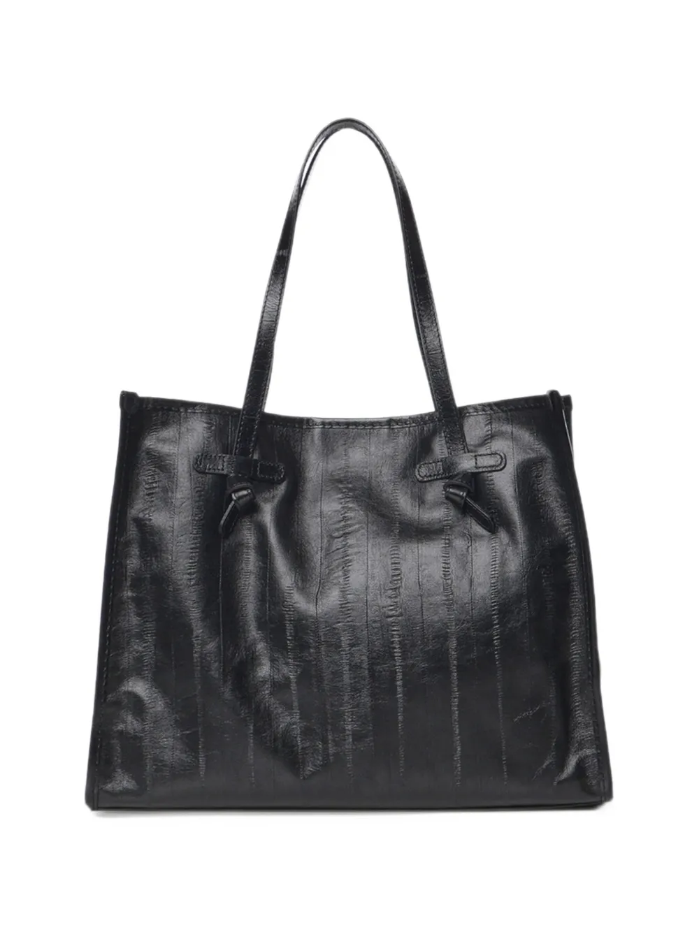 GIANNI CHIARINI large Marcella eel-effect tote bag Zwart