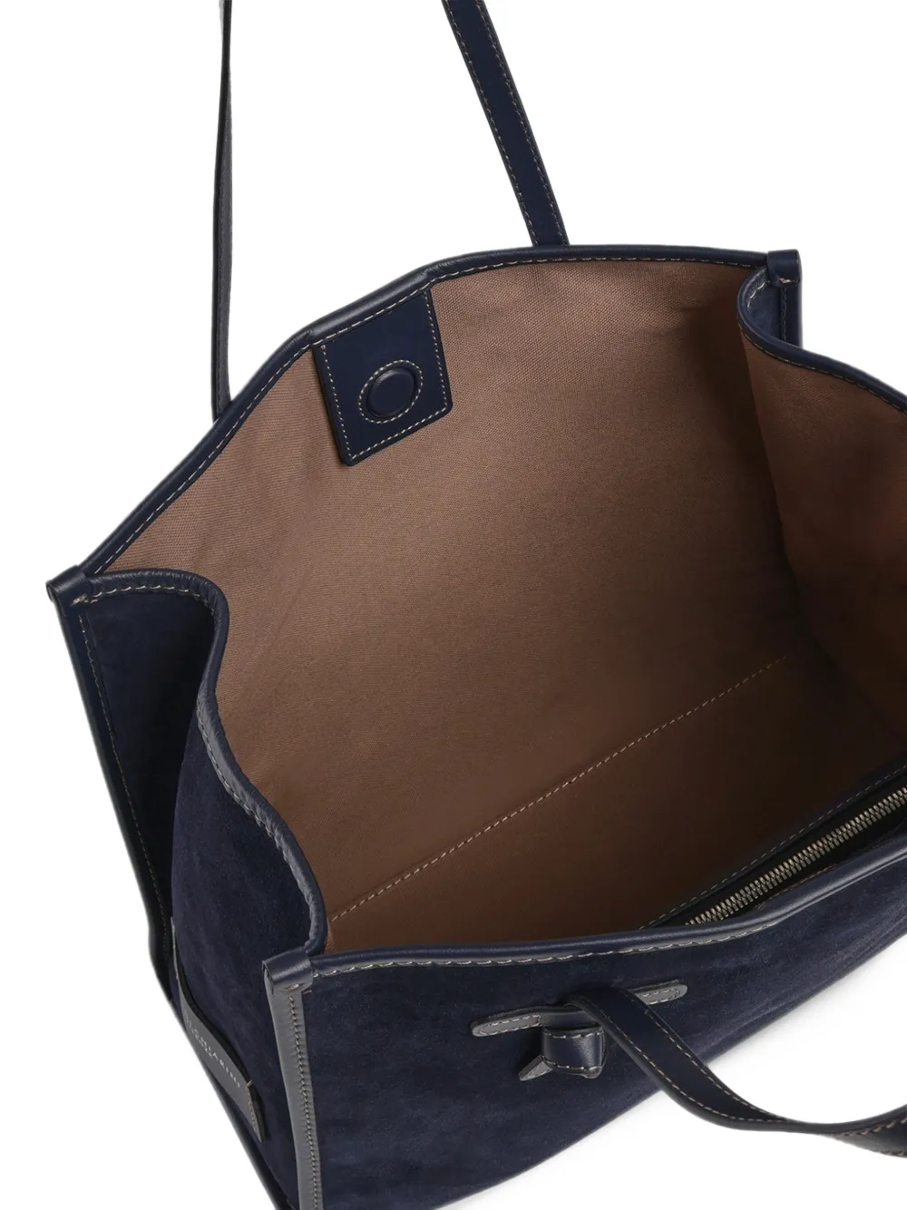 GIANNI CHIARINI large Marcella suede tote bag Blauw