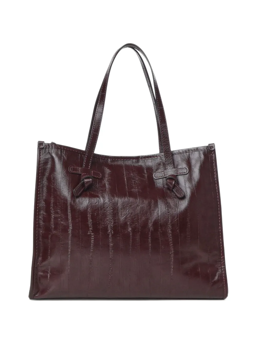 GIANNI CHIARINI large Marcella eel-effect leather tote bag Paars