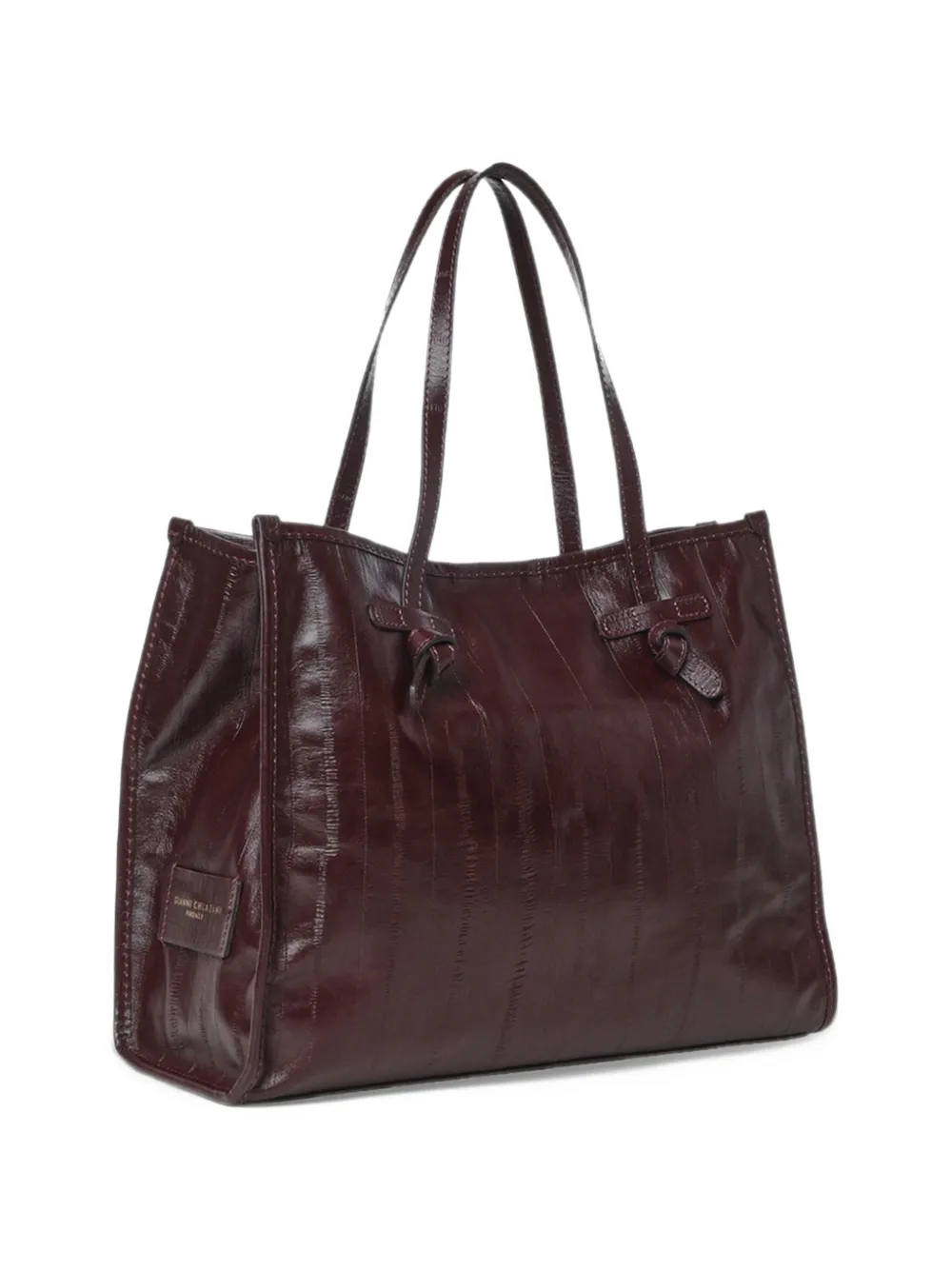 GIANNI CHIARINI large Marcella eel-effect leather tote bag Paars