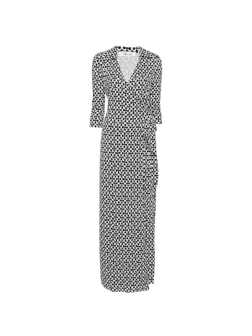 DVF Diane von Furstenberg quatrefoil-print wrap maxi dress Zwart