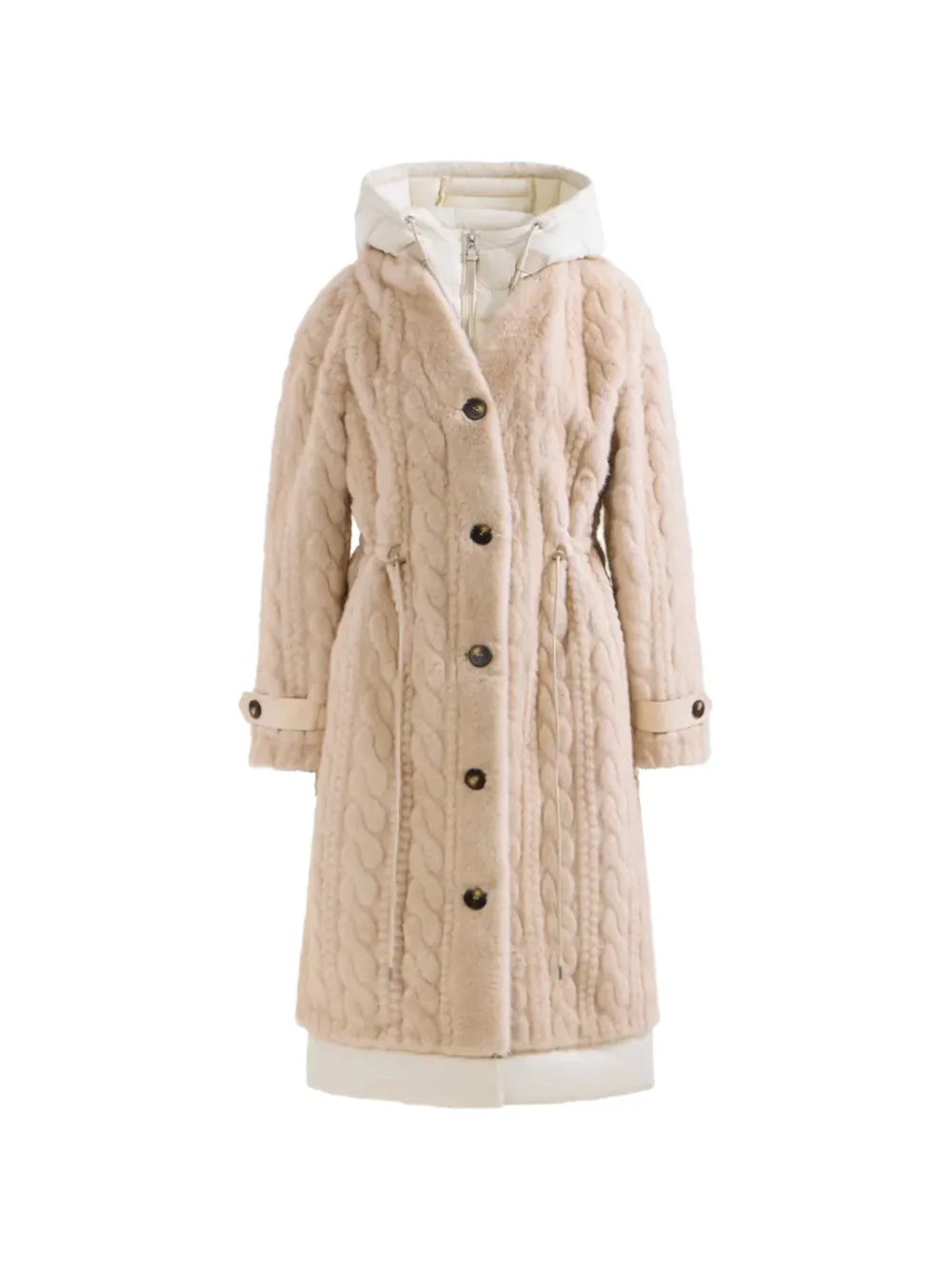 RUDSAK Oriana cable-knit faux-fur coat - Toni neutri