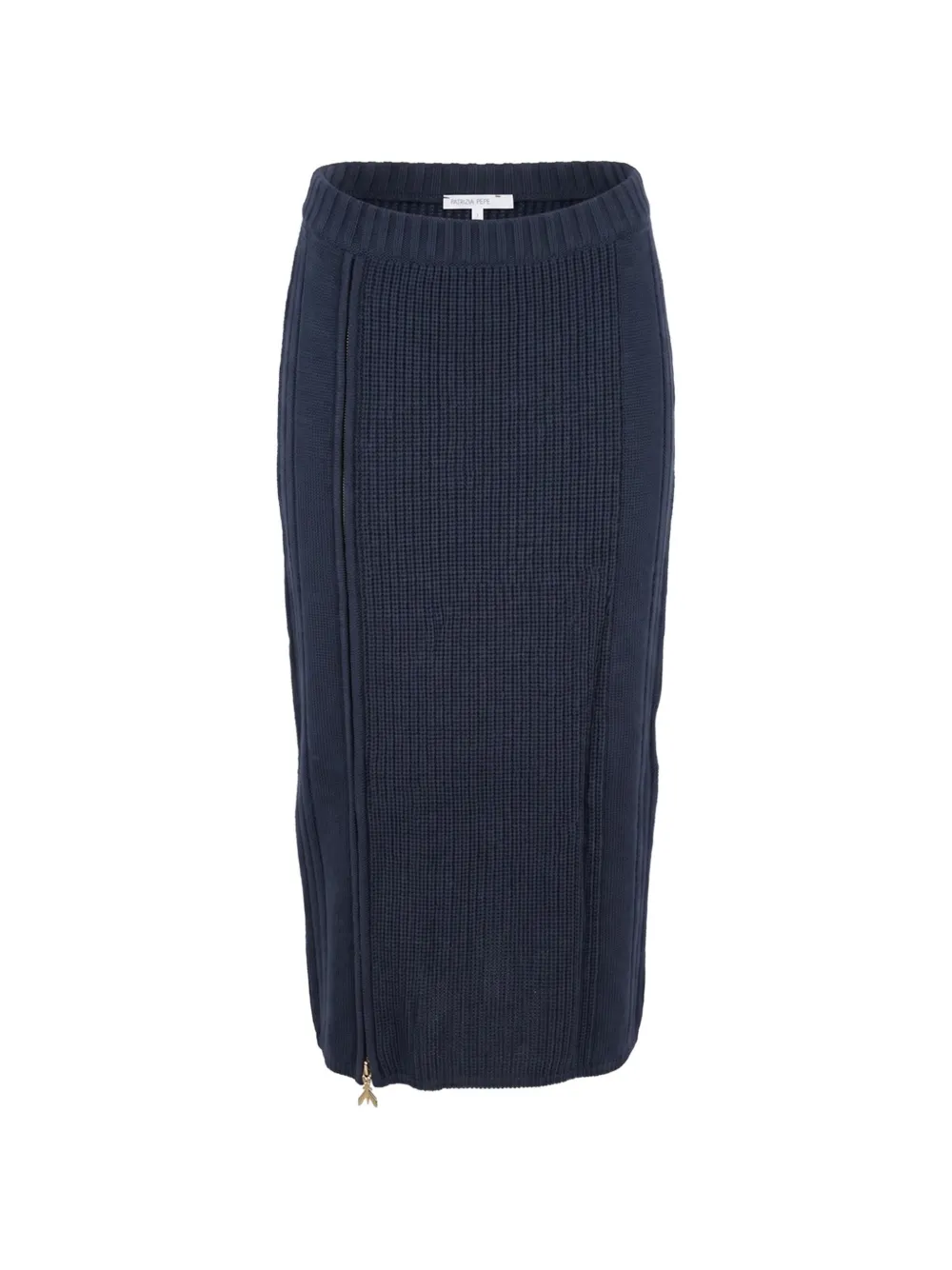 Patrizia Pepe ribbed-knit zip-fastening midi skirt - Blau