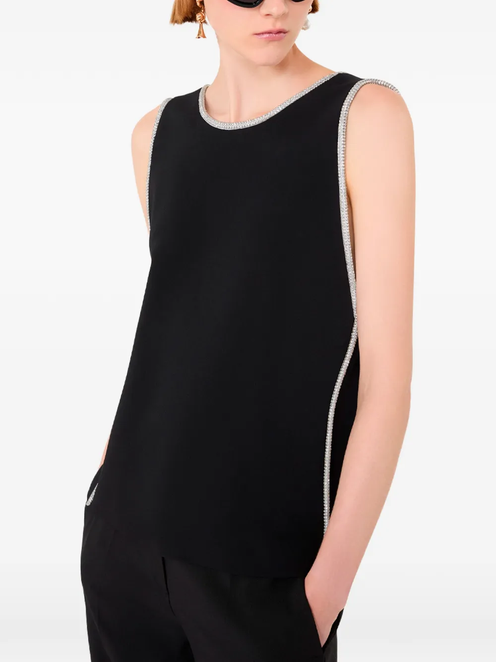 Sportmax Top verfraaid met stras Zwart