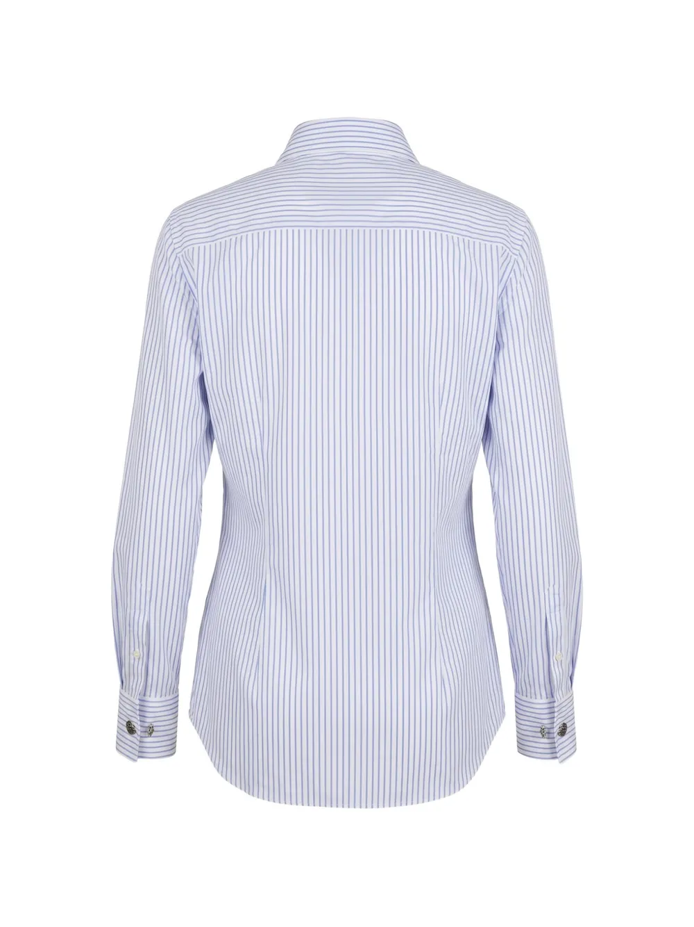 DONDUP Overhemd met logo-patch en verticale streep Blauw