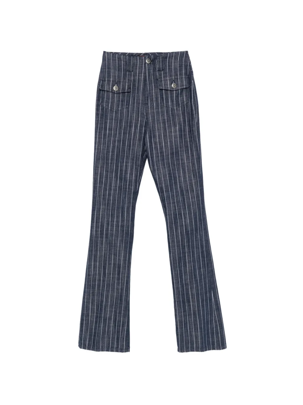 DONDUP pinstripe-pattern flared trousers Blauw